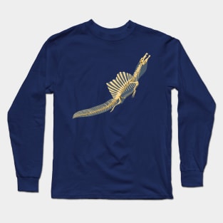 Spinosaurus Aegyptiacus (skeleton and silhouette surfacing) Long Sleeve T-Shirt